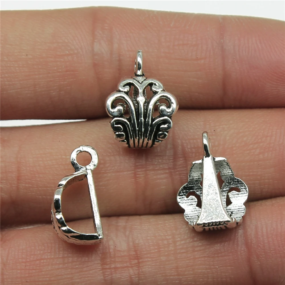 WYSIWYG 10pcs Antique Silver Color Crown Metal Connectors For Charm Bracelet Spacer Beads Metal Jewelry Making