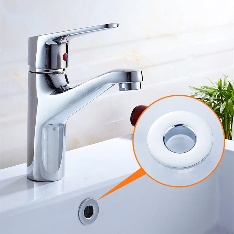 Overflow Hole Decorative Cover Copper 1Pcs Sink Hole Round Overflow Cover Insert Black Basin Sink Bathroom Faucet Insert Ring image 5