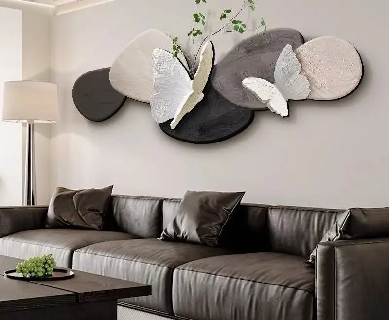 لوحة ديكور غرفة المعيشة، خلفية أريكة الفراشة، أضواء مطلية على الحائط، أضواء حائط فاخرة راقية