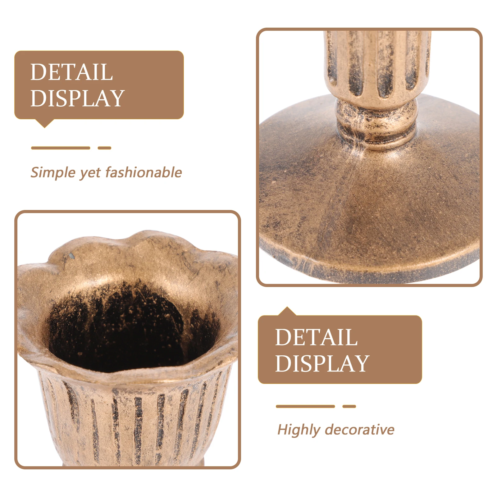 

1Pcs Art Holder Retro Classic for Wedding Birthday Party Sturdy Vintage Candlestick Decor Retro Holder