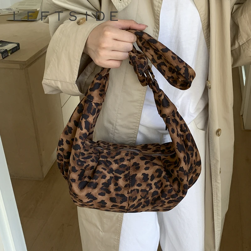 

LEFTSIDE Design Large Capacity Faux Suede Shoulder Bags for Women 2025 Winter Crossbody Bag Females ​Luxury Handbags and Purses