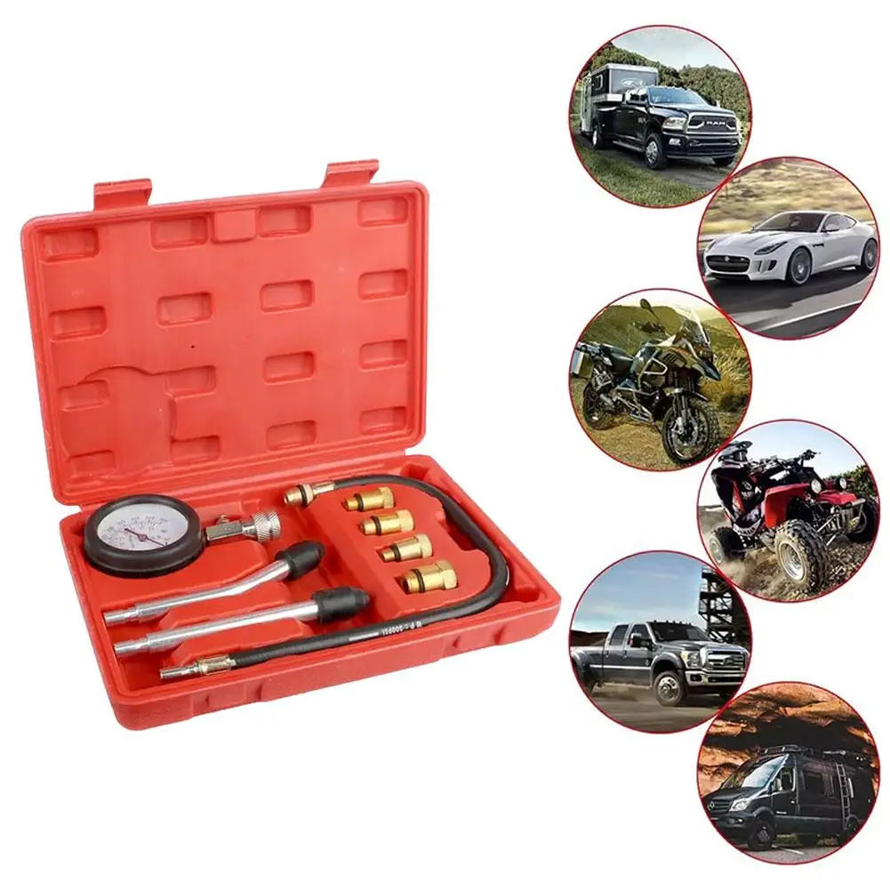 Car Cylinder Tester Kit Automotive Compression Tester M12 Detection M10 Pressure M14 With M18 Tool Adapter Cylinder W8a4