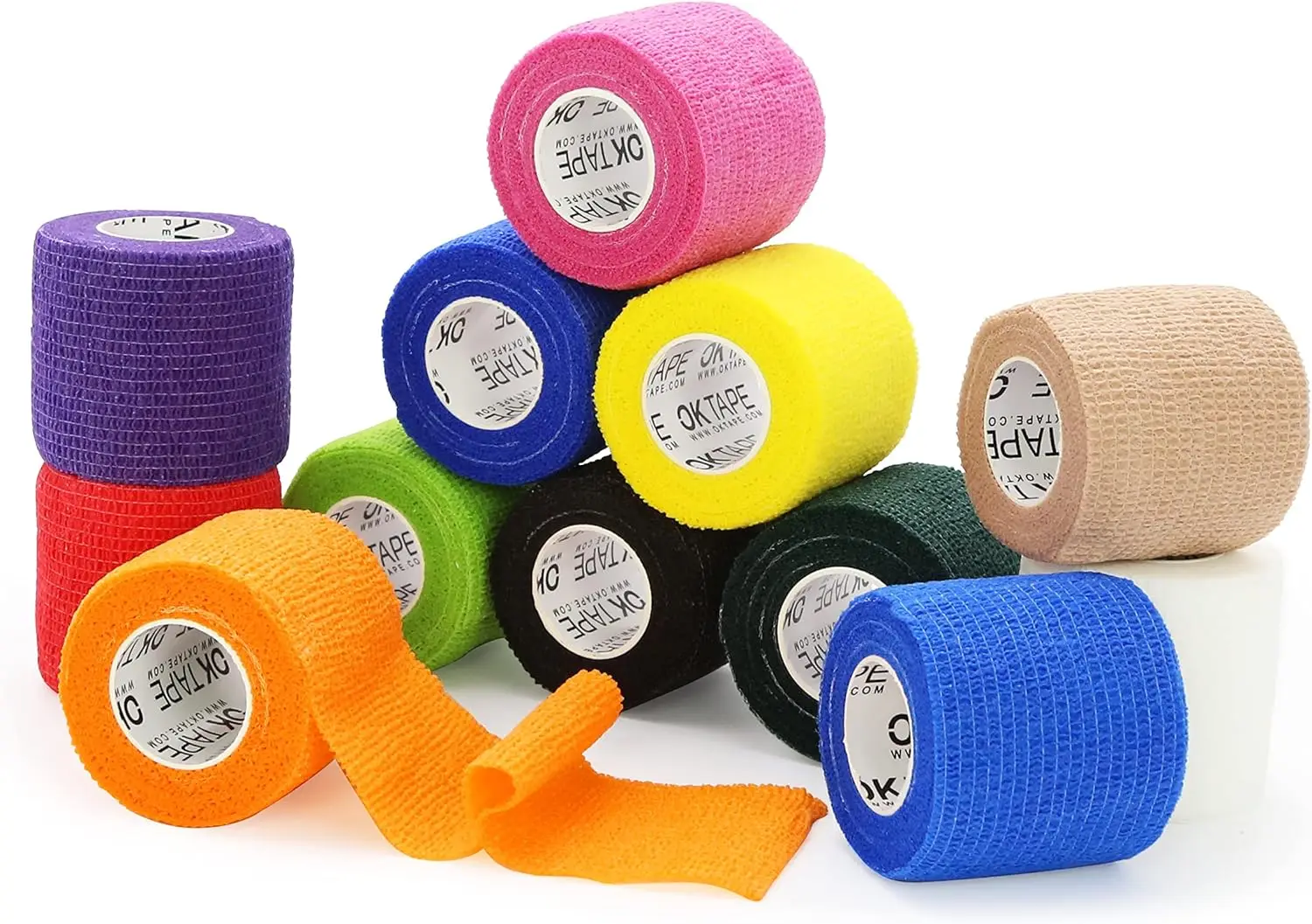 

TAPE Self Adherent Cohesive Bandages Wrap - 12Packs, 2' x 5 Yards, Non-Woven Self Adhesive Bandage Wrap for Thumb, Finger, Wrist