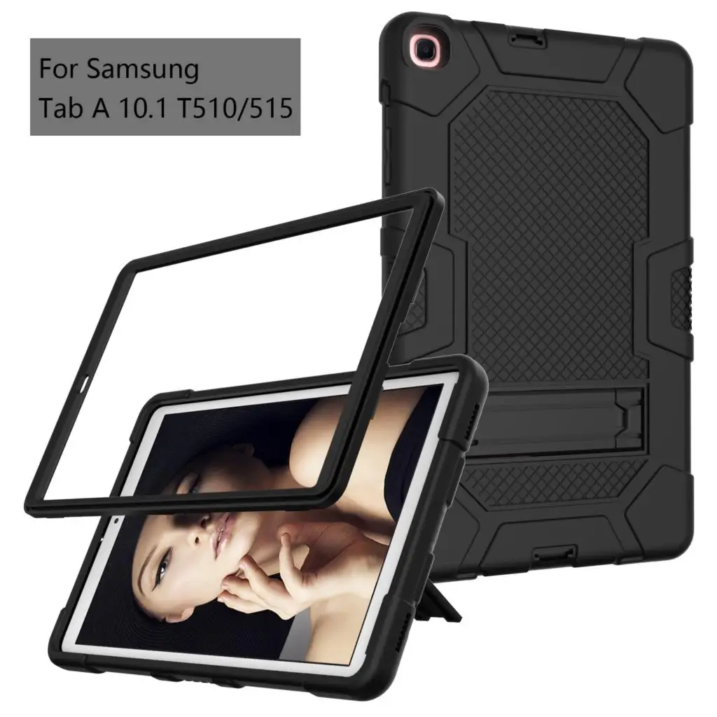 Armor Shockproof Heavy Duty Silicone Case For Samsung Galaxy Tab A T510 T515 10.1 2019 Cover Kids Tablet Case + FilmPen