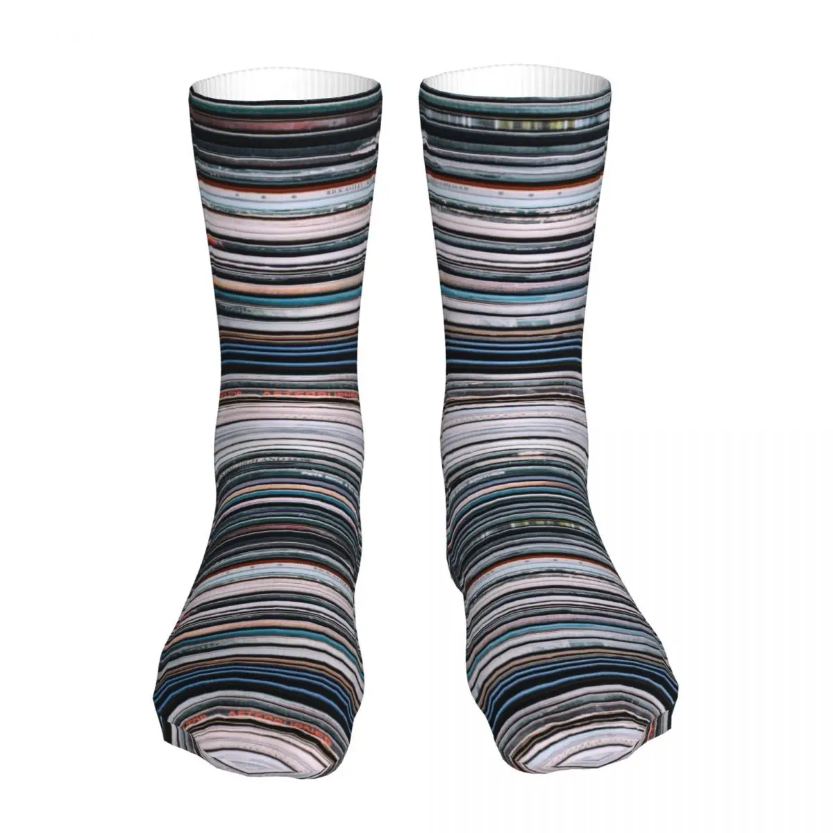 Happy Funny Socks Male Mens Women Casual Vinyl Records Retro Stripes Socks Music Sport Stockings Spring Summer Autumn Winter