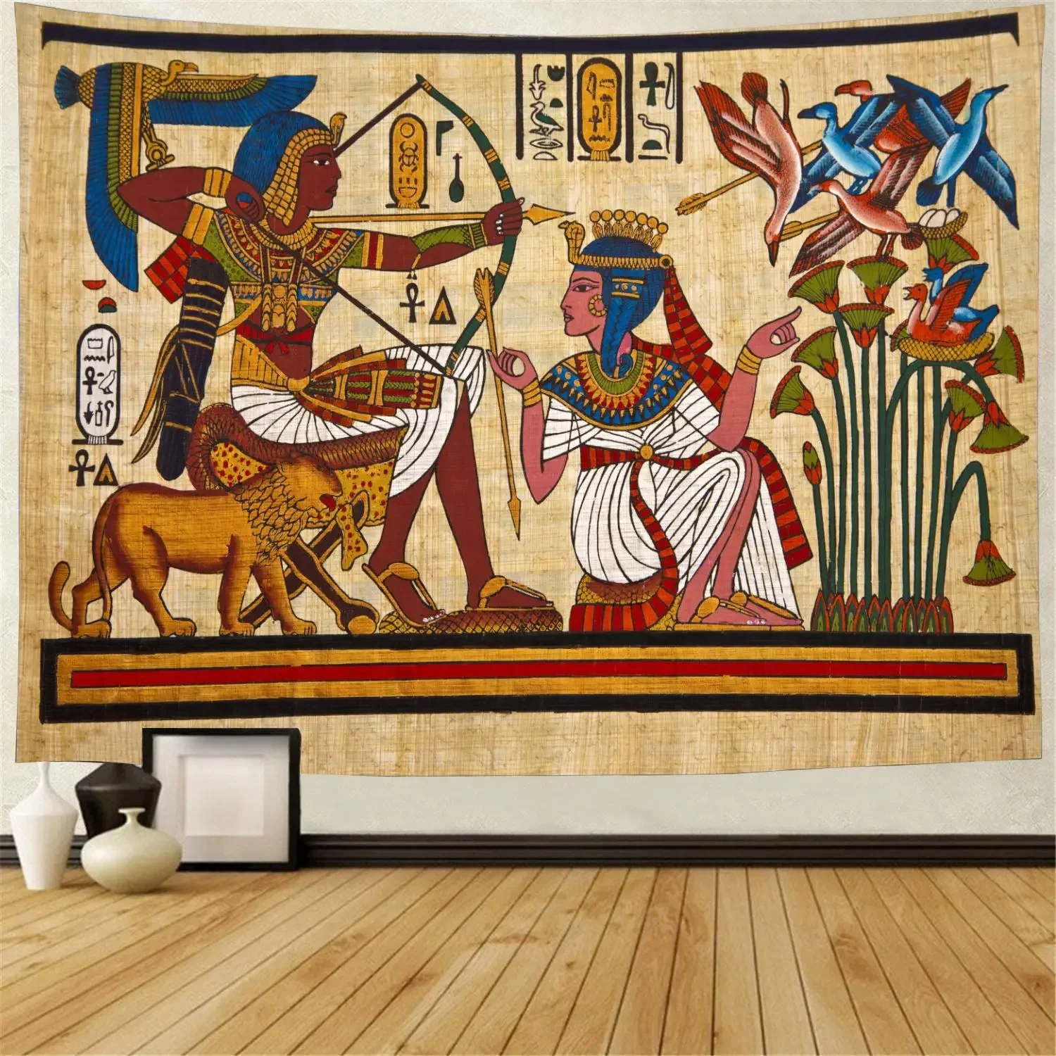 Yellow Ancient Egypt Tapestry Wall Hanging Old Culture Printed Hippie Egyptian Tapestries Wall Cloth Home Decor Vintage Tapestry