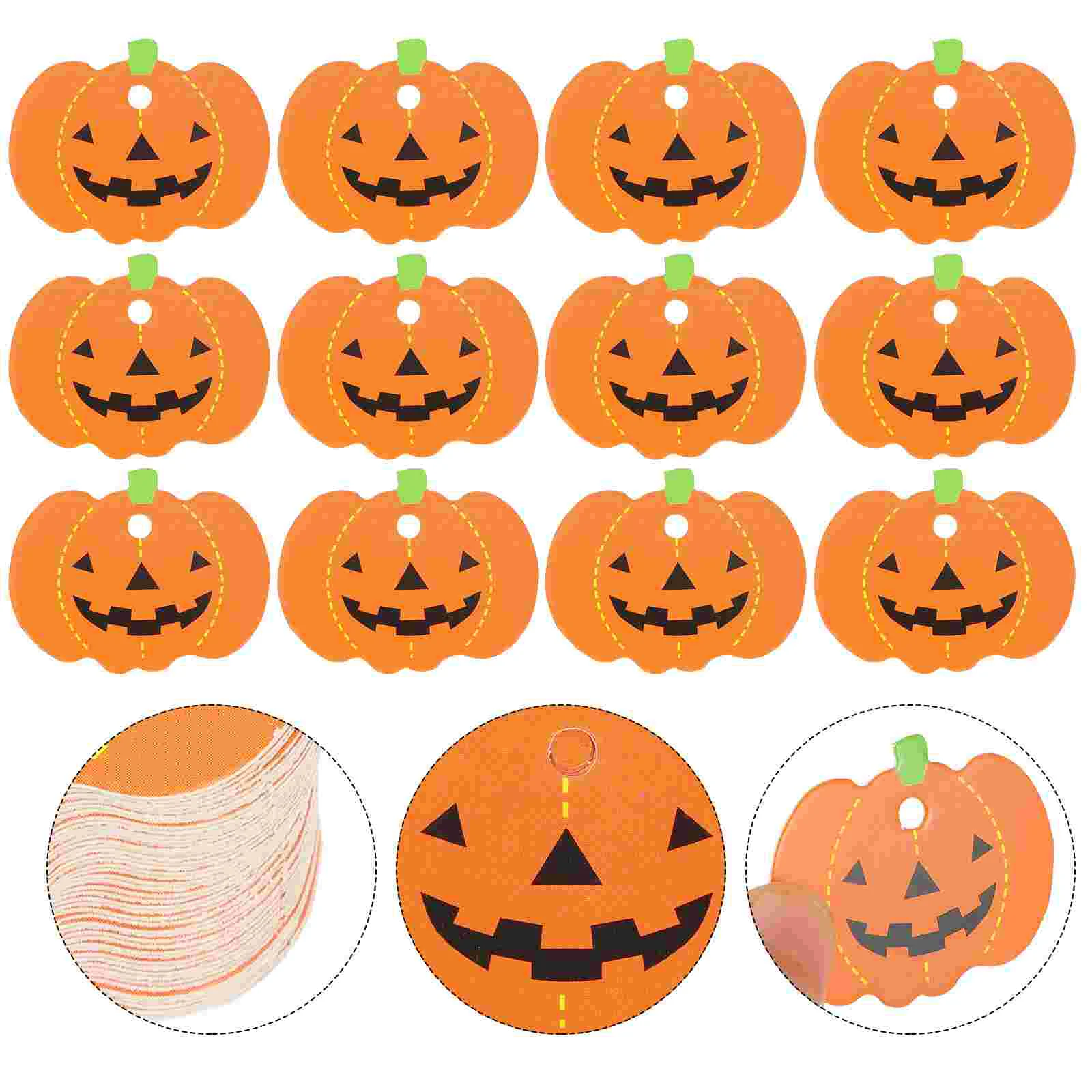 

50 Pcs Label Pumpkin Listing Happy Halloween Party Favor Paper Jam Tags Small Book Labels