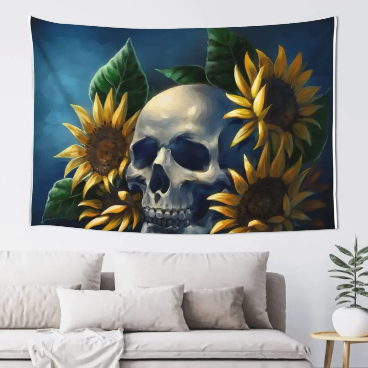 

Skull and Sunflowers Tapestry Room Decoration Aesthetic Korean Room Decor Home And Comfort Decor Wallpaper Bedroom Tapestry