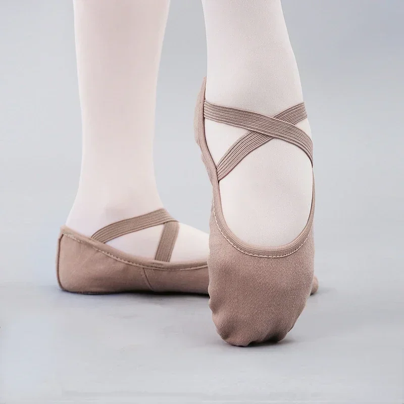 Elastic Cloth Dance Training Adult Women Girl MenCow Suede Shoe Soft Sole Ballet Children's Dancing Shoes Wholesale