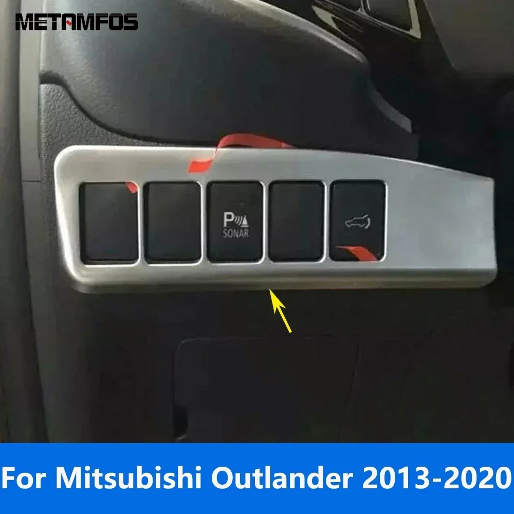 For Mitsubishi Outlander 2013-2019 2020 Matte Fog Light Lamp Contorl Button Rear Trunk Tailgate Door Switch Trim Car Accessories