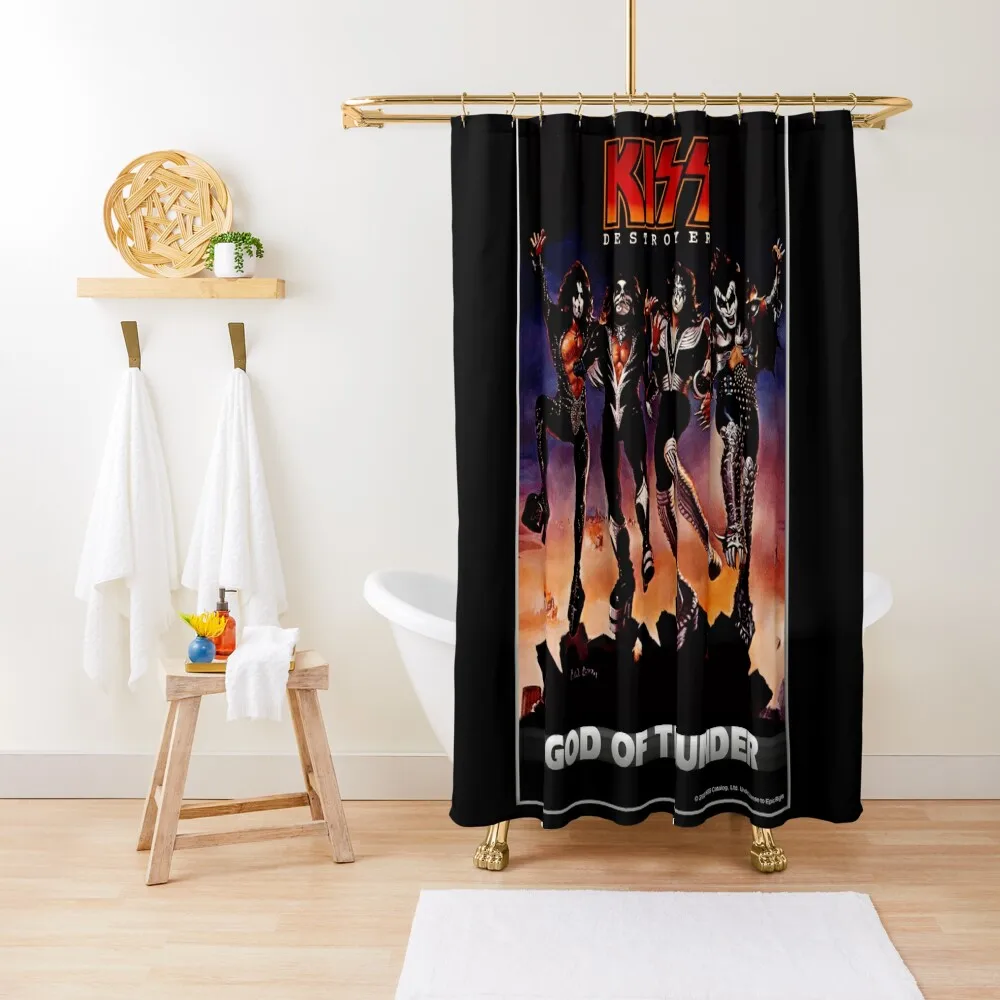 KISS ? the band - Destroyer - God of Thunder Shower Curtain Shower Set For Bathroom Shower Waterproof Curtain