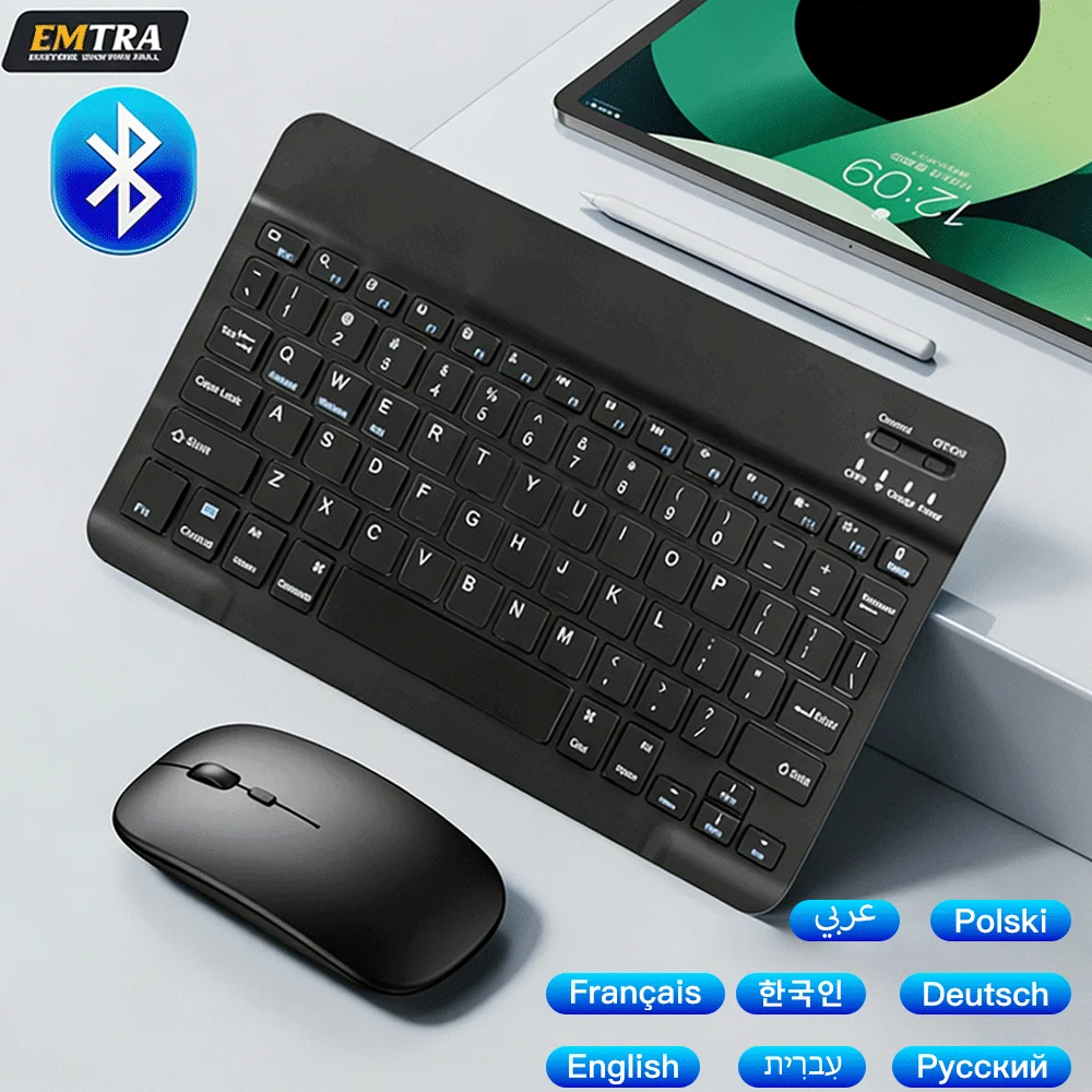 Teclado Bluetooth Compatível, Teclado Mini Sem Fio Portátil para iPad, iPhone, Tablet, Smartphone, iOS, Android, Win