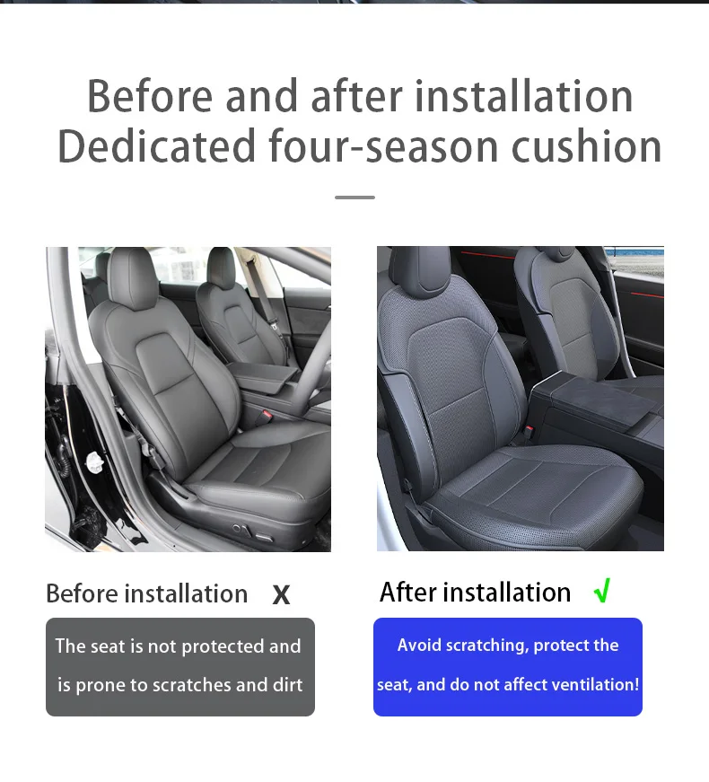 Für Tesla Model Y 2025 2026 Wacholder Belüftung Ledersitzbezug Kissen Atmungsaktivität Bequemer Sitz Innenzubehör – Detail 2