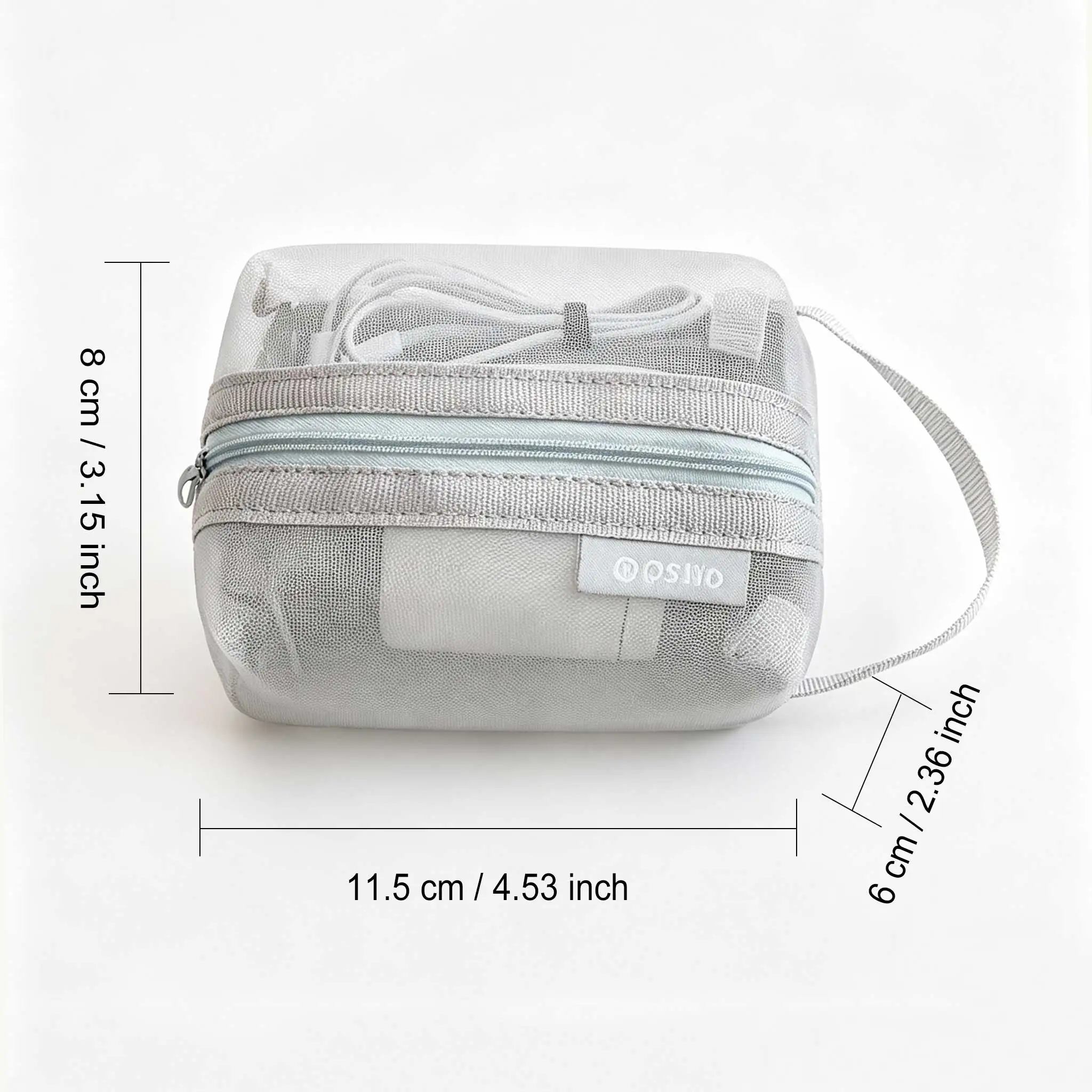 Mesh Digital Storage Bag, Portable Zipper Cable Organizer Pouch for Charger, Earphone, Small Cosmetic Accessories 11.5×8×6cm GYH