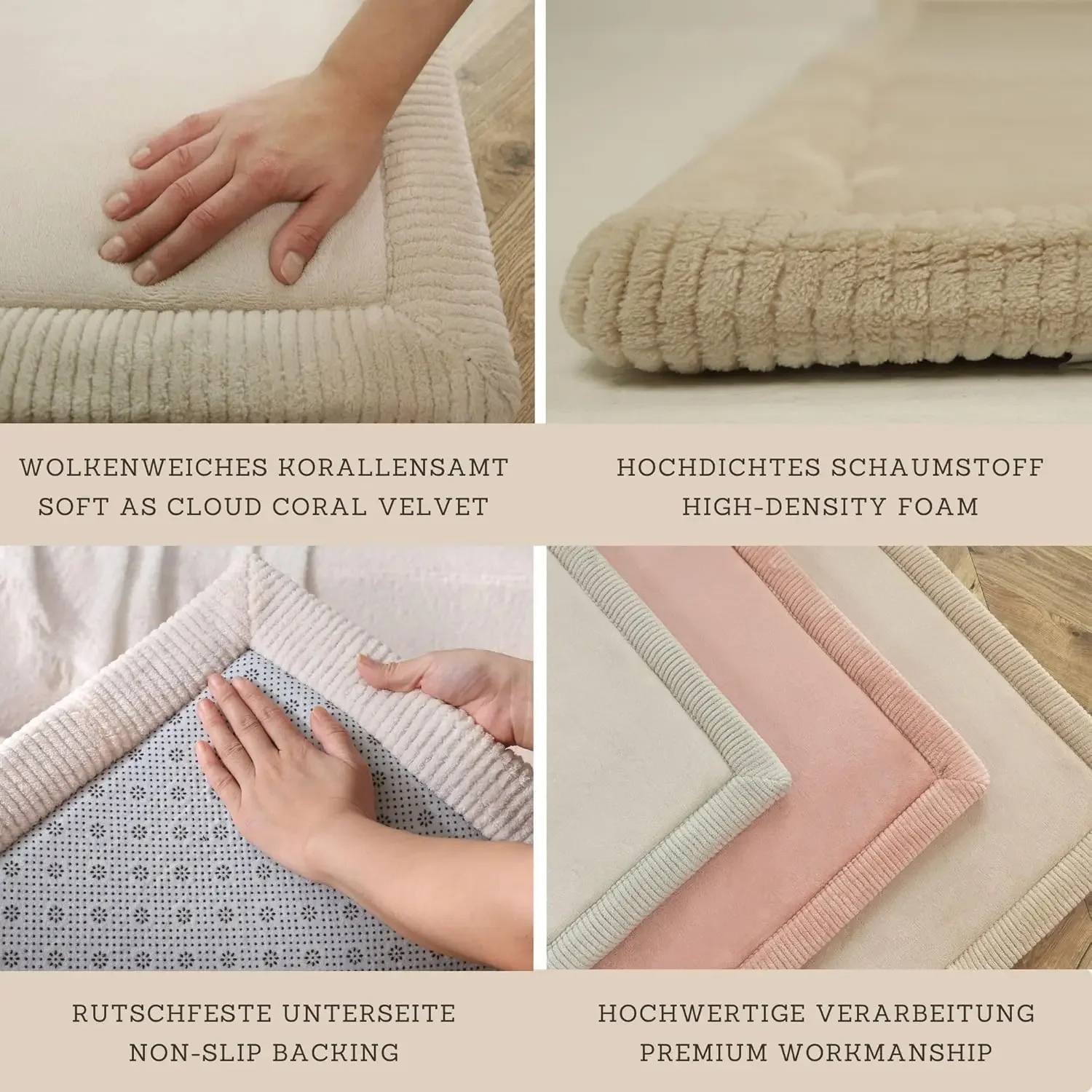 

Игровой коврик из кораллового велюра с эффектом памяти, нескользящий, водонепроницаемый, простой в уходе, для игр на полу и в манеже