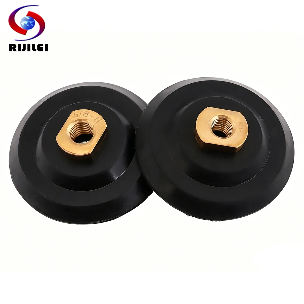 RIJILEI 4Inch Rubber Backer Pads 100mm Sanding Pad Polisher M14 Or 5/8-11 Stone Tools For Granit Sanding Pad