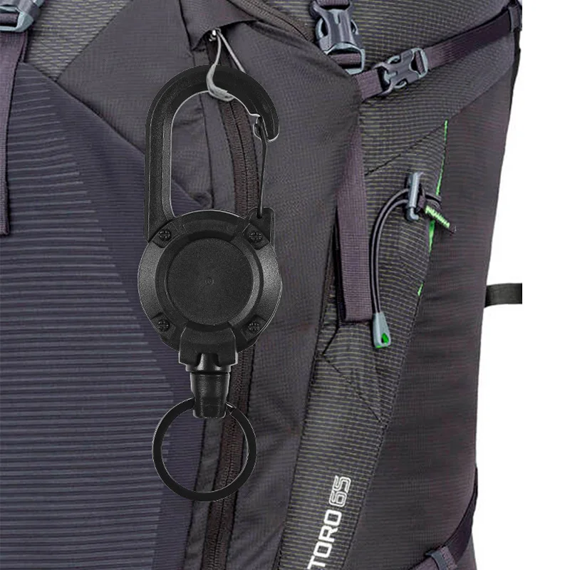 Retractable Key Chain, Wire Rope, Elastic Pull Rope Anti-loss Extended Long Line, High Rebound  Key Chain Badge Holder Buckle