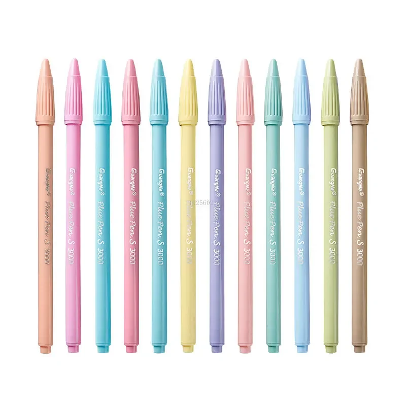 12pcs/set Morandi Color Felt Tip Pens 0.38 mm Plus Pen for Highlighting Journaling Planner Drawing Coloring Colors Art Marker