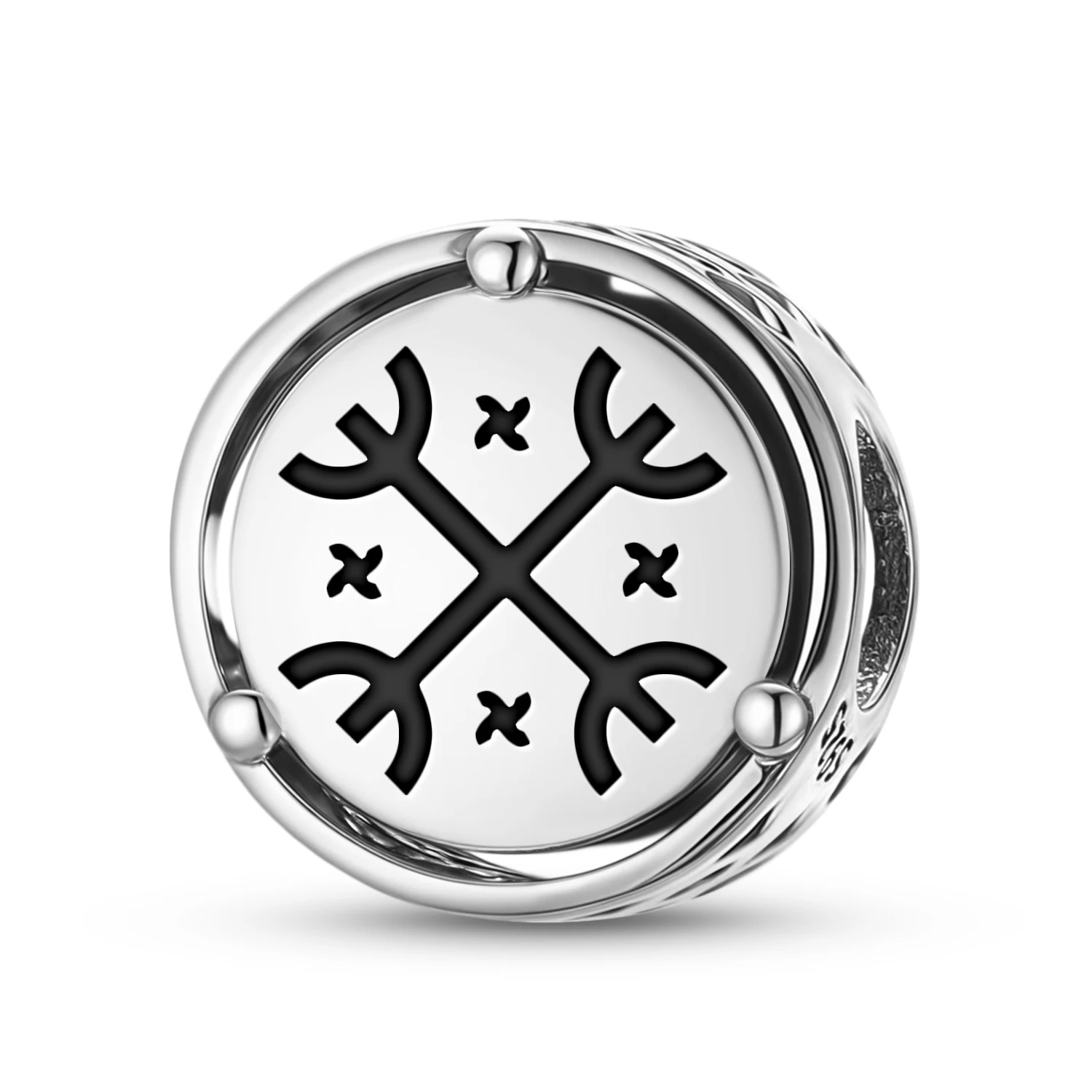 Mapuche Kultrun-abalorio con símbolo de Plata de Ley 925, compatible con Pulsera Original, accesorios de joyería Diy, cuentas familiares