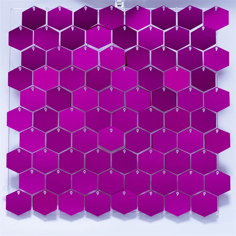 

16PCS Hexagon Sequins Backdrop Decoration Panels Shimmer Wall Backdrops for Birthday, Anniversary Wedding Engagement Decoration