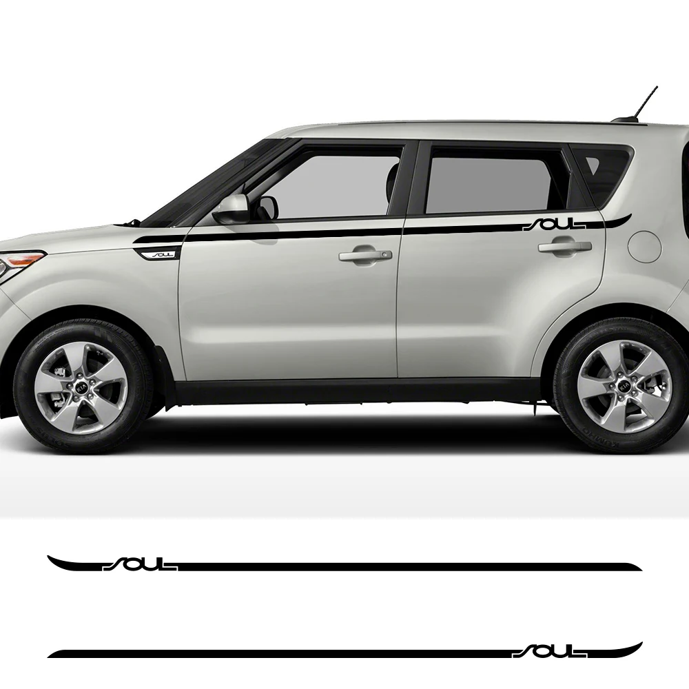 Car Side Body Stripes Stickers Waist Line Graphics Decoration for Kia Soul 1 2 3 EV Auto Accessories Vinyl Film Decals