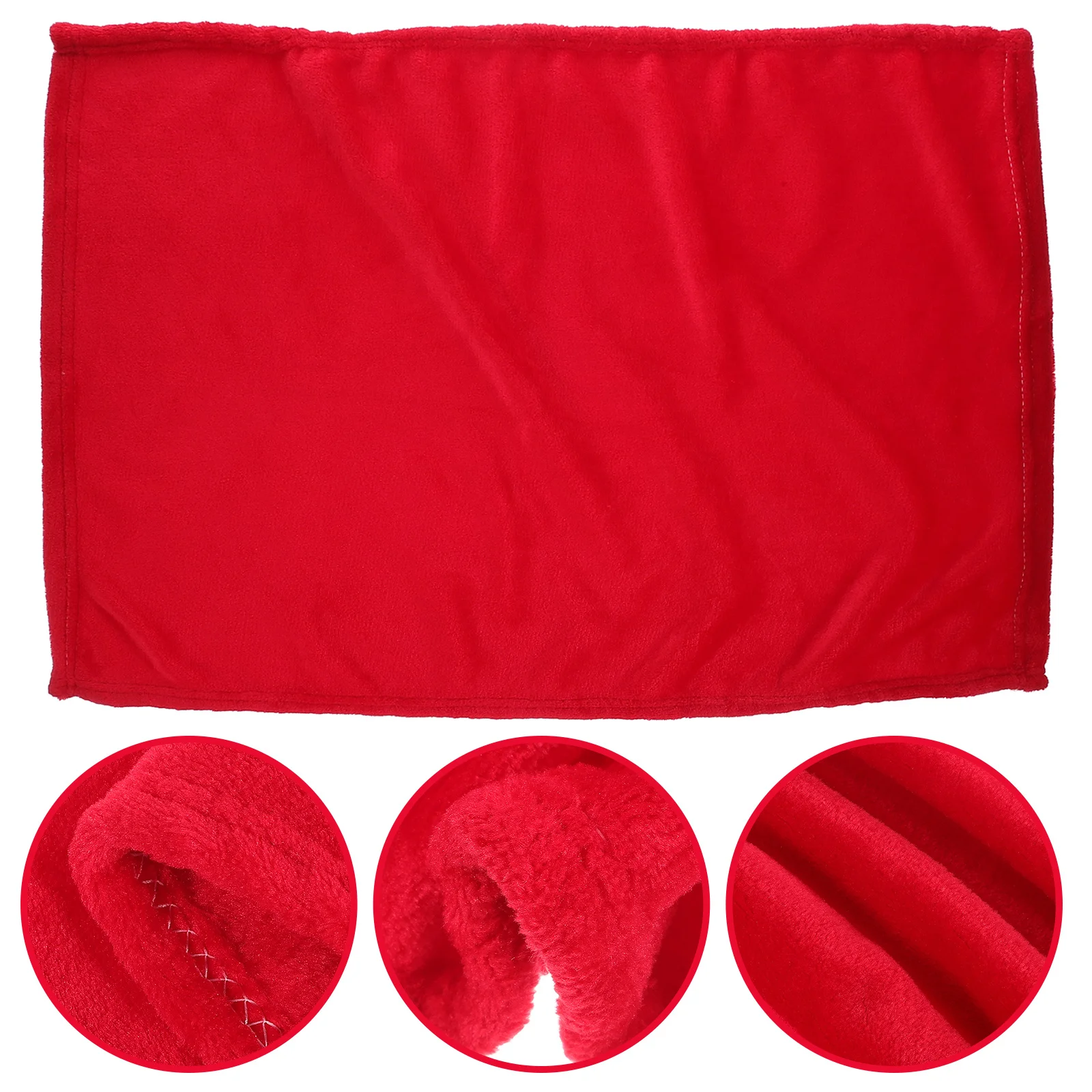 

Cozy Red Flannel Fleece Pet Blanket Comfortable Warm Lightweight Elaborate Needle Stitching Solid Color