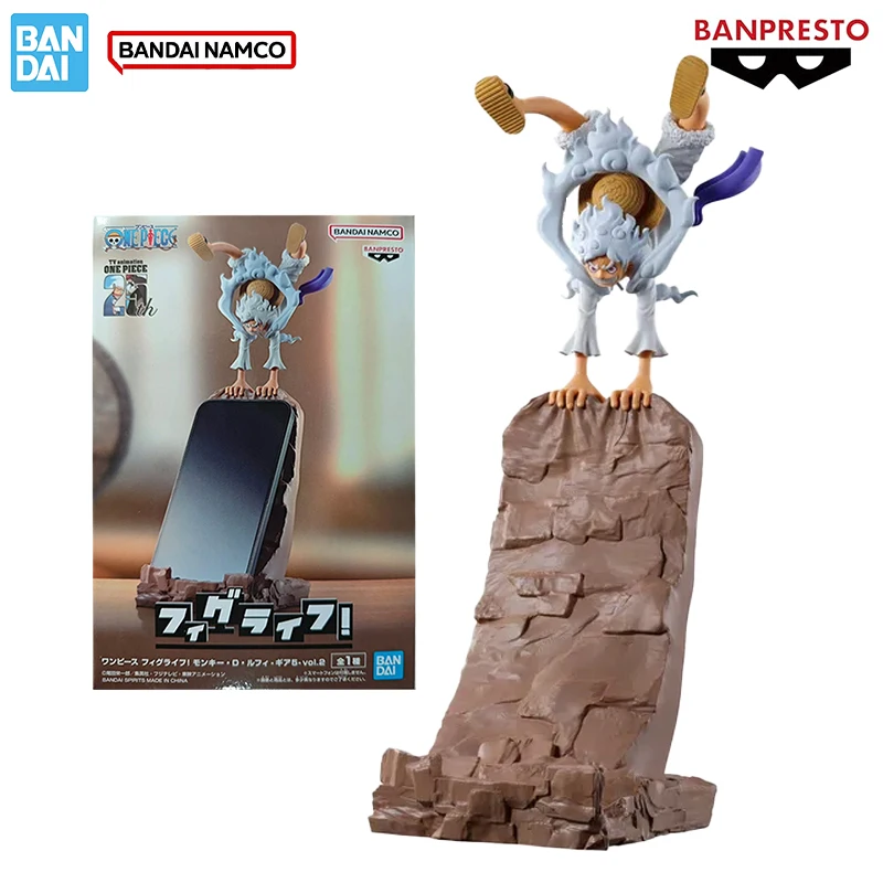 

Bandai Genuine Original One Piece Banpresto FigLife Nika Luffy V2 Action Figure Model PVC Action Toys Gift Mobile Phone Holder