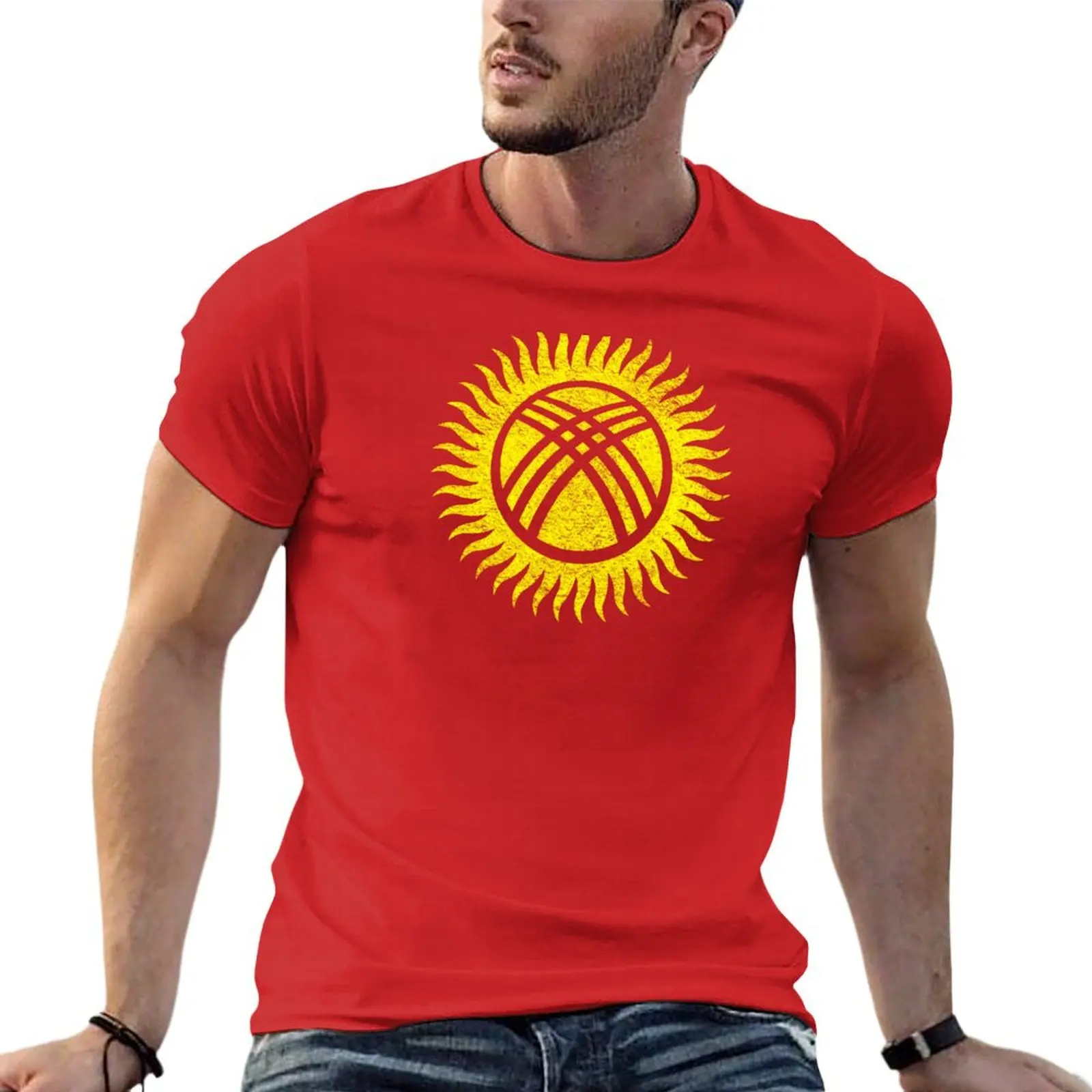 

NATIONAL FLAG OF KYRGYZSTAN T-shirt sublime sweat hippie clothes anime t shirt for men