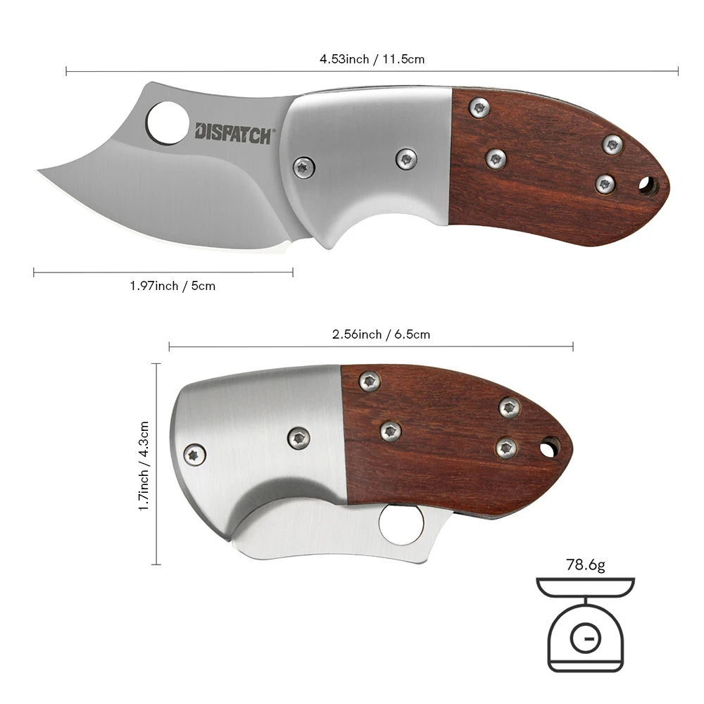 Mini Folding Knife Survival Pocket Knives with Wooden Handle Damascus Blade Camping Outdoor EDC Hand Tools