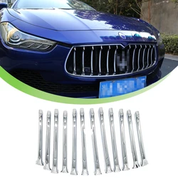 Car Front Grille Insert Grill Cover Decoration Trim for Maserati Ghibli 2013 2014 2015 2016 2017 Exterior Accessories ABS Chrome