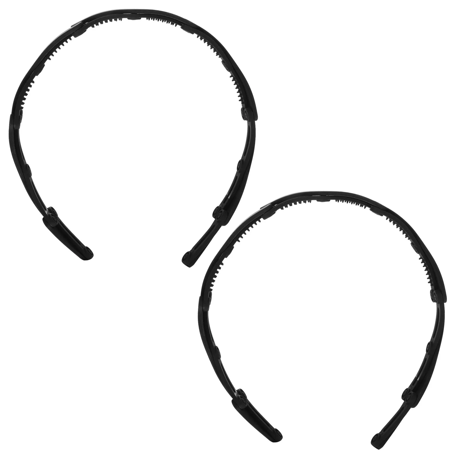 2Pcs Premium Folding Plastic Hairband with Anti-Slip Tooth Design Retractable Pocket Headband for Daily Use Party Wedding Yoga