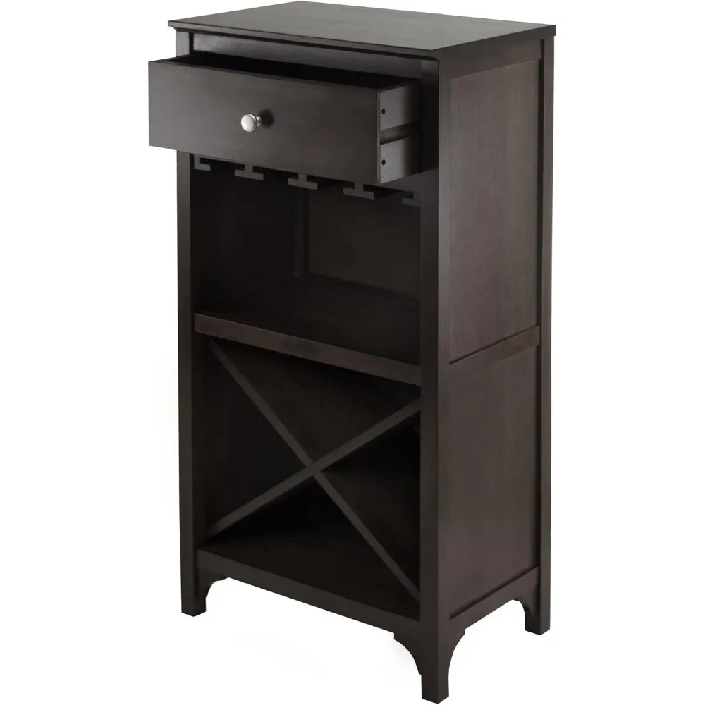 Tavolo e mobile da caffè scuro, compatto e non occupa spazio