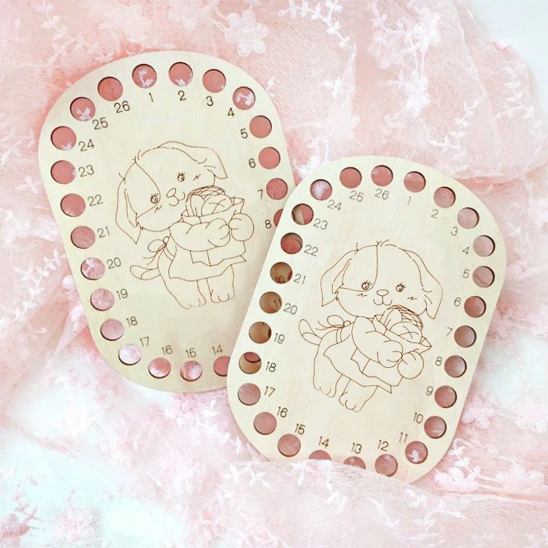 NUBECOM 2 pezzi tavole per infilare in legno fai da te punto croce avvolgitore modello animale cartone animato accessori per riporre filati da ricamo