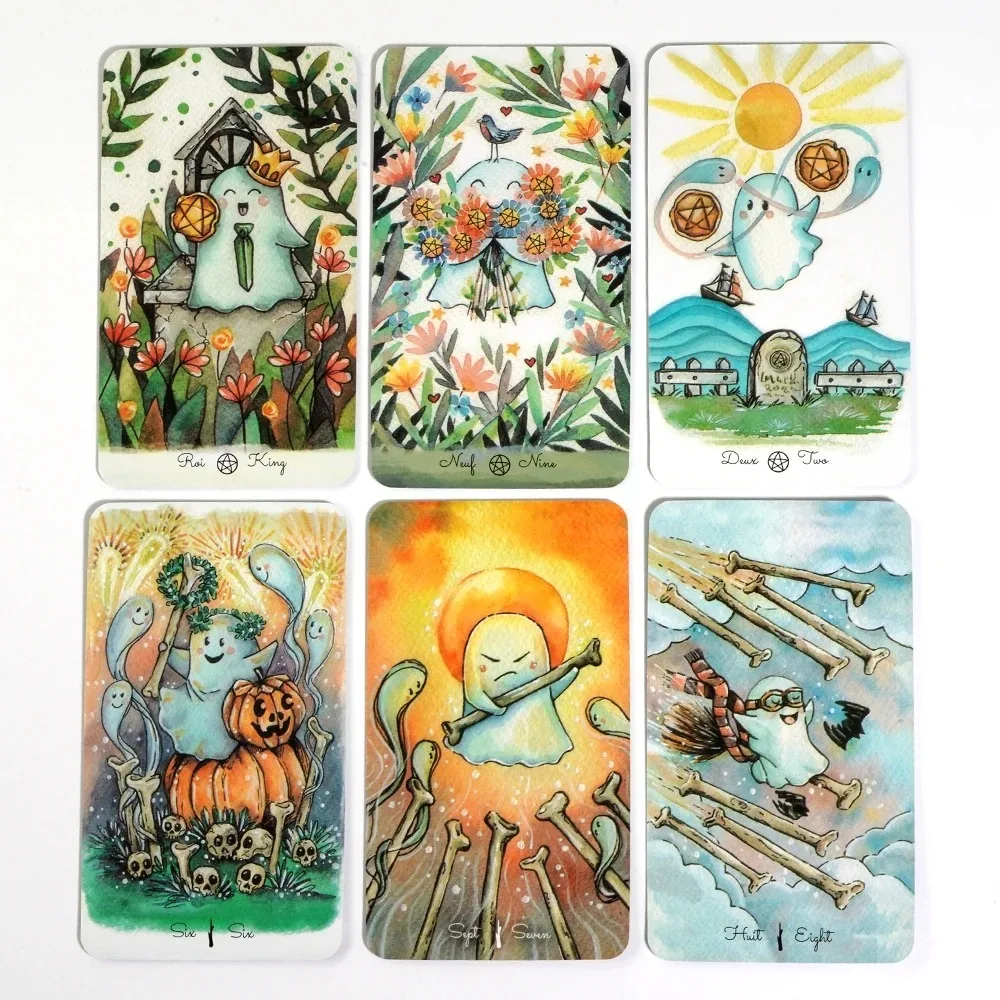 10,3 * 6 cm Boo Tarot 78 sztuk Karty Śliczny duch Tarot Talia