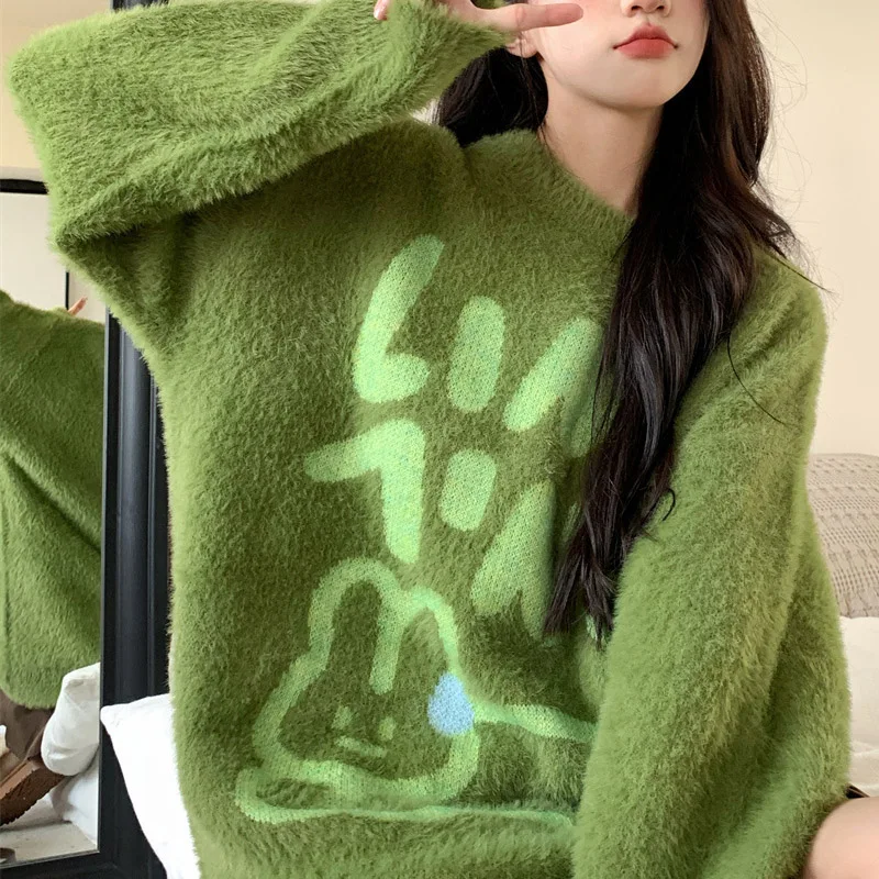 Youth Fashion Printing Letter Knitting Sweaters Women New High-quality Long Sleeve Korean Autumn Winter All-match Top 2022