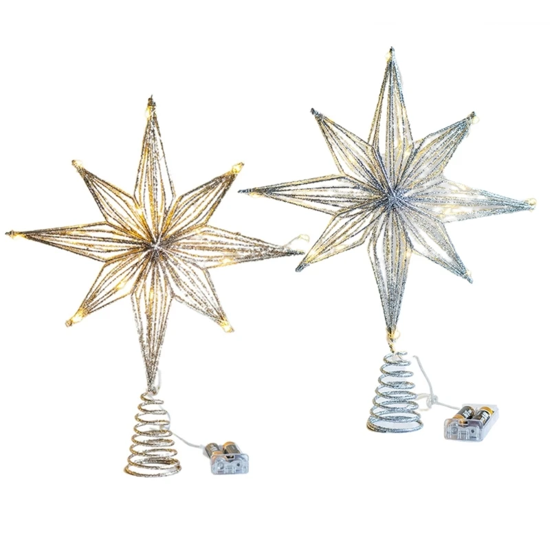 

Christmas Tree LED Star Tree Toppers Battery Operated Treetop Decoration Christmas Decoration String Ornament New Year