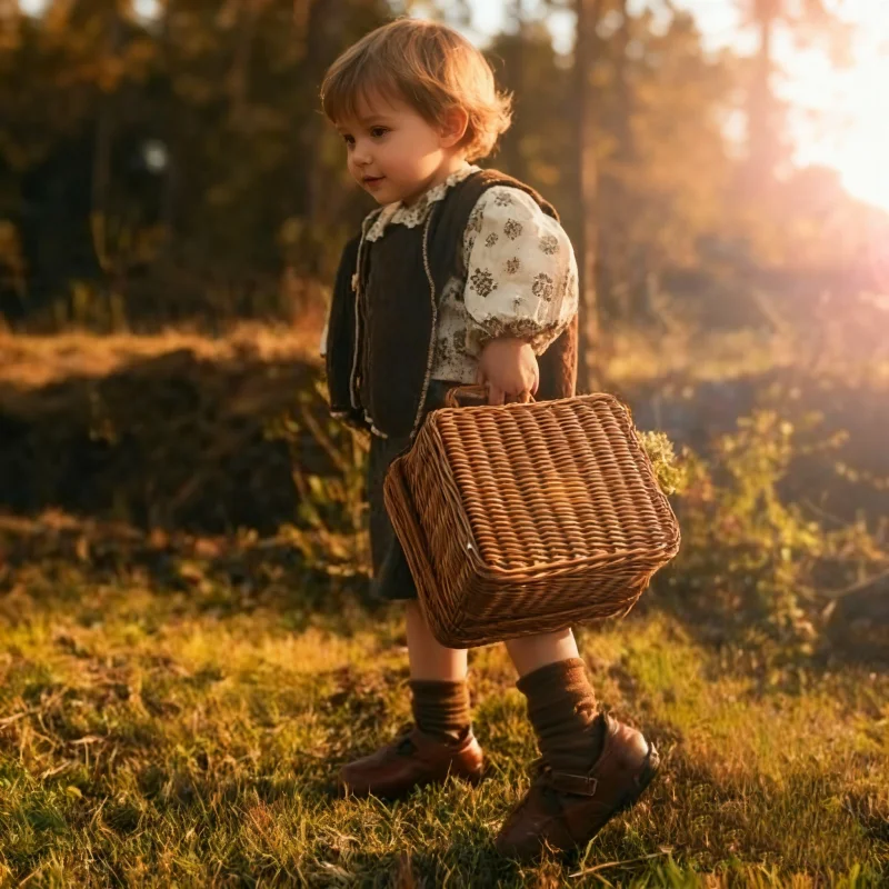Children's Travel Suitcase Photography Props Outdoor Photography Accessories for Kids Luggage Mockup
