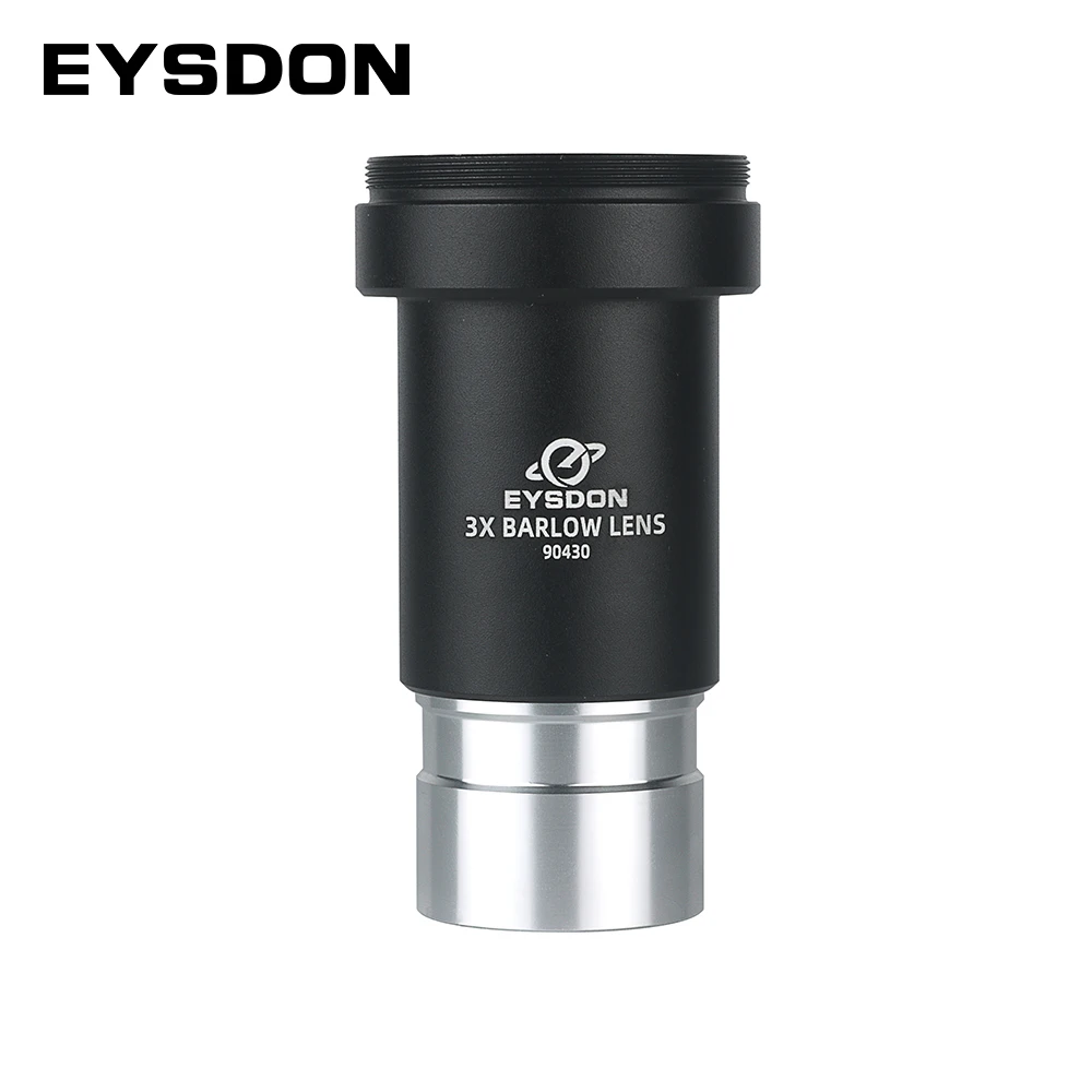 EYSDON 3X Barlow Lens 1.25 Inch 3-Element Apochromatic FMC Metal Body with M42*0.75MM Camera Thread for Astronomical Telescope