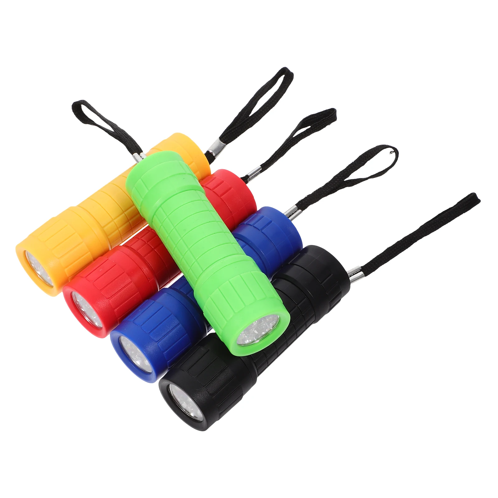 Mini linterna LED compacta para acampar al aire libre, senderismo, portátil, alto brillo, duradero, bolsillo de plástico, antorcha de supervivencia de emergencia, 5 uds.