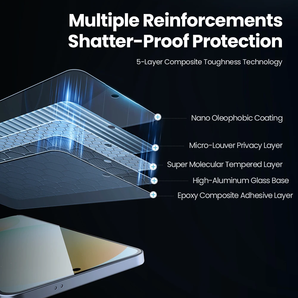 Nillkin สําหรับ Samsung Galaxy S25 Edge 6.7 "กระจกนิรภัยความเป็นส่วนตัวพร้อมเครื่องมือครอบคลุมเต็มรูปแบบ Anti-Reflection HD Glass สําหรับ s25 Edge