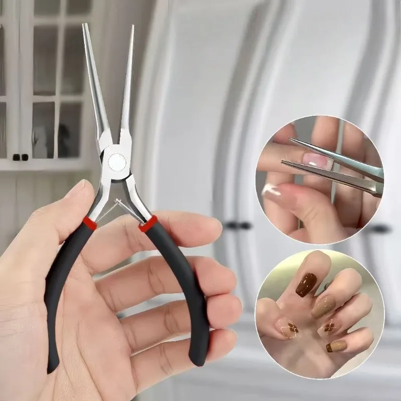 Spring Sheet Needle Nose Pliers - Multi-purpose Mini Jewelry/Nail Art Pliers for DIY Handcraft & Model Making Tools
