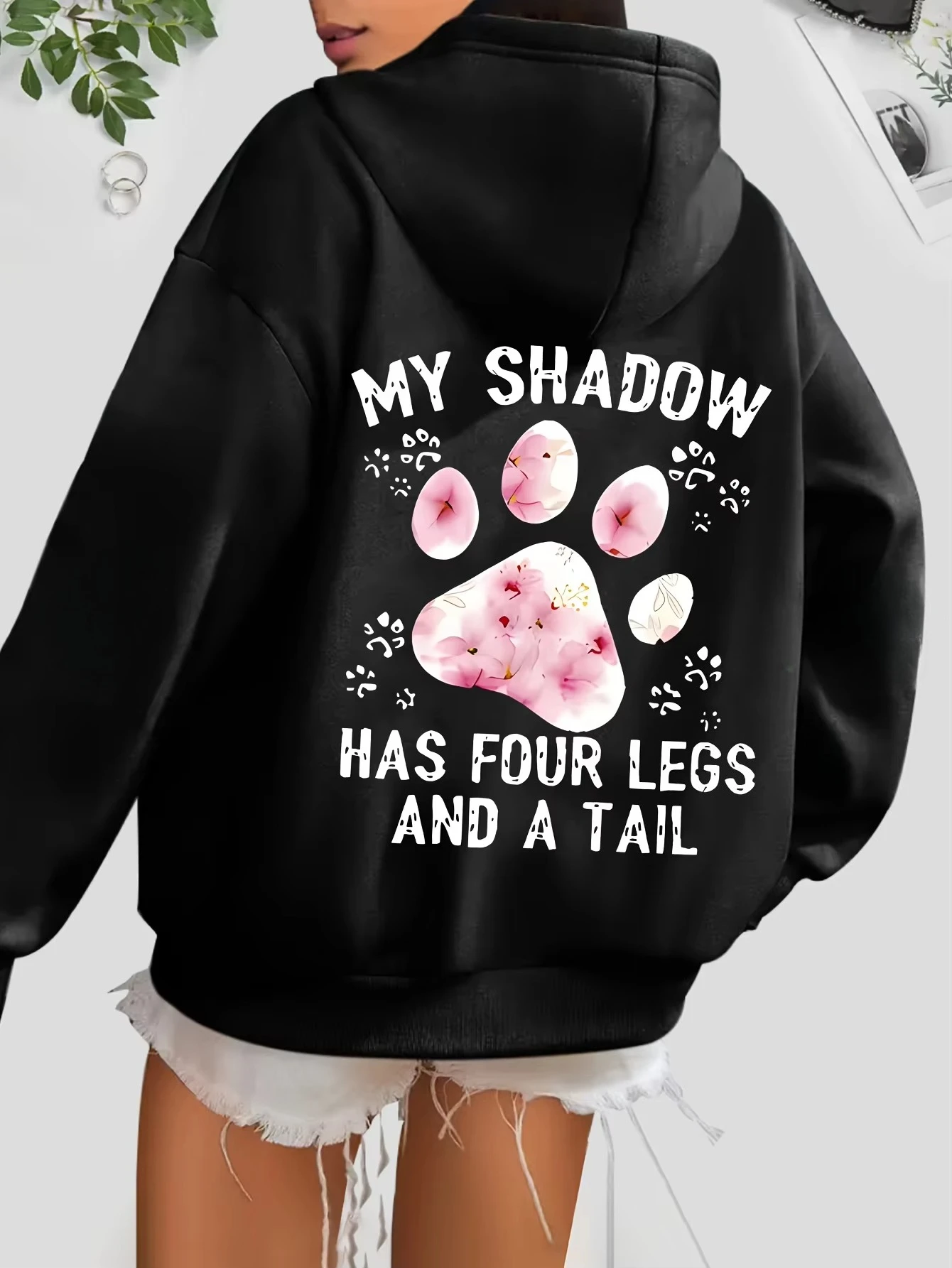 

Paw Print Hoodie Fashion Hoodies with Drawstring Casual Hooded Sweatshirt Fashion Casual HipHop Sweatshirt Harajuku Unisex