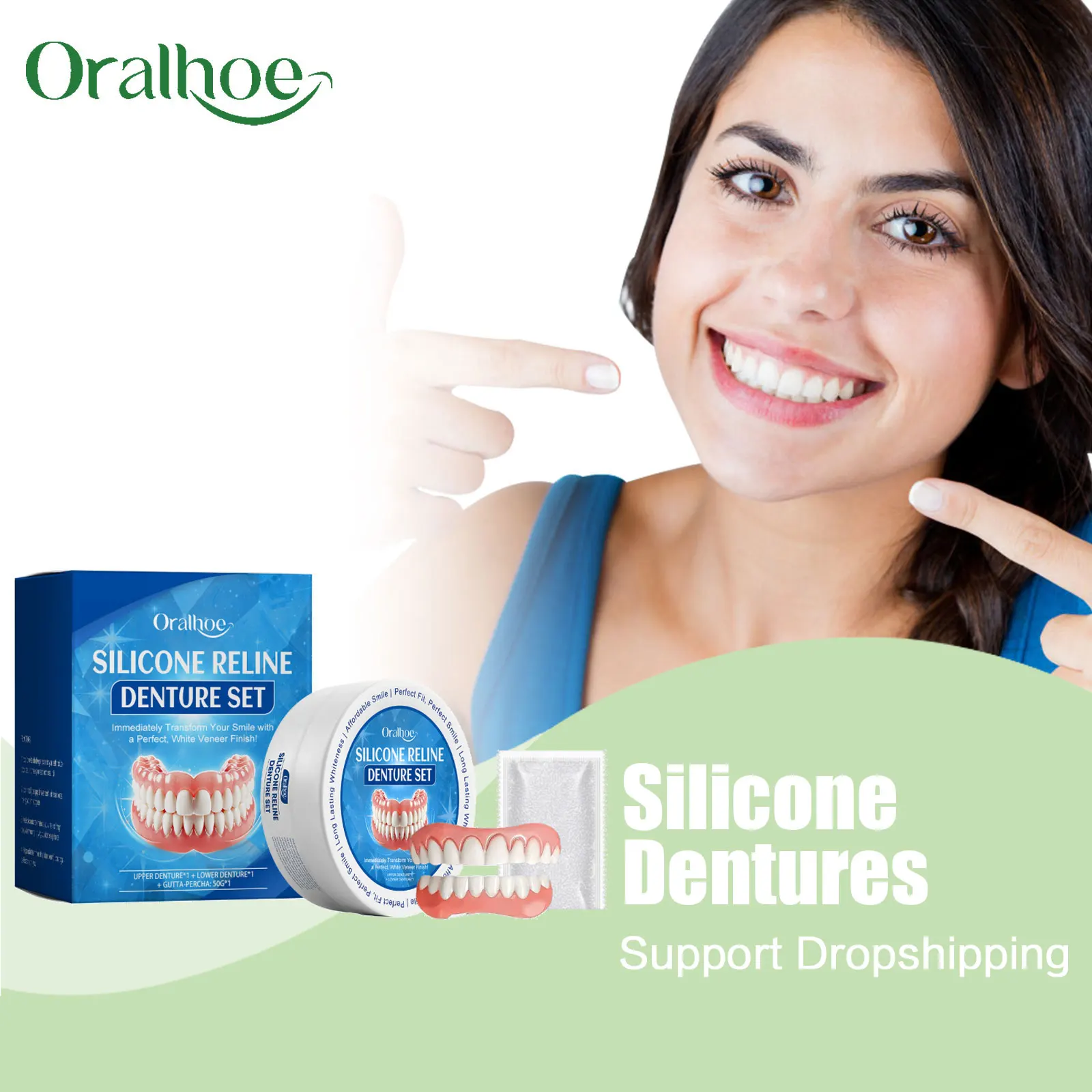 

Мягкие силиконовые протезы, полный набор ясен, прочный, предотвращает выпадение, улучшает неправильные зубы, улучшает уверенность, поддельный стоматологический набор