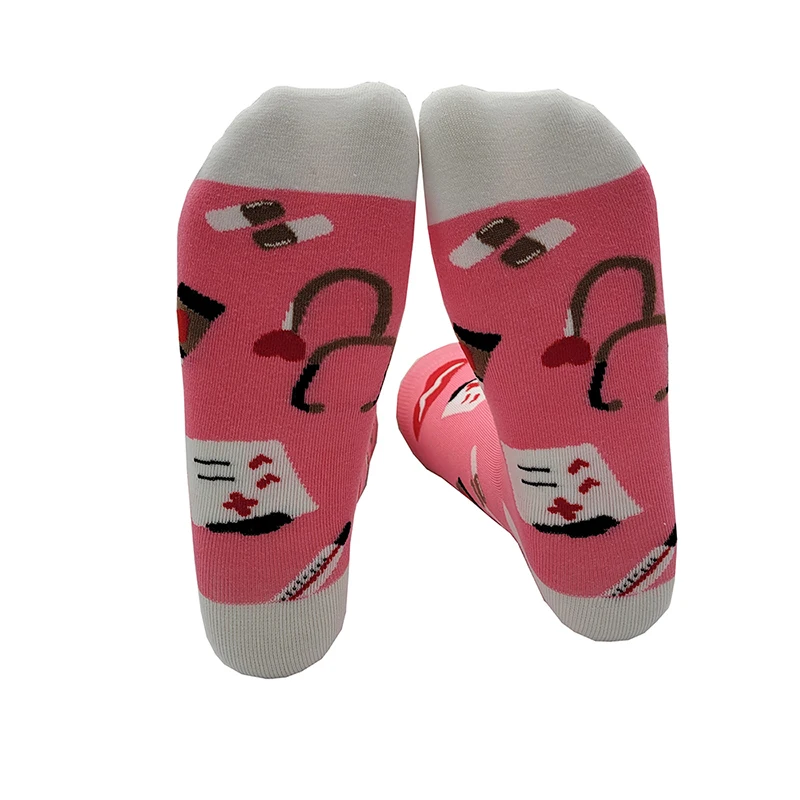 Doctor Nurse Print Greys Anatomy Cotton Socks Casual Creative Breathable Soft Funny Novelty Middle Tube Sock Gift For Friends