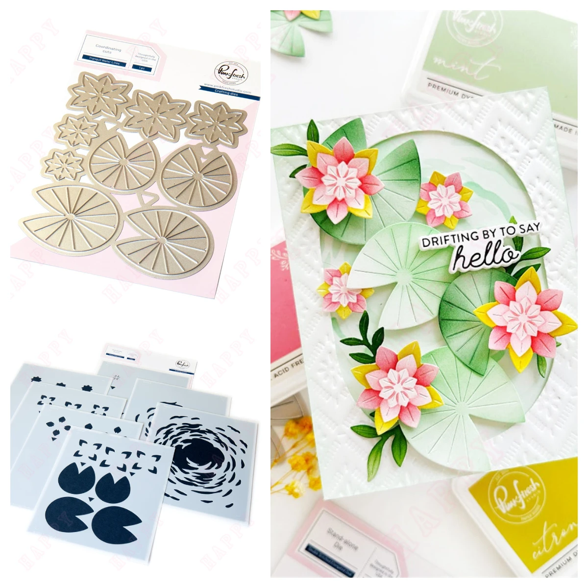 

Tranquil Water Lilies Metal Cutting Dies Stamps Stencil For DIY Hot Foil Scrapbook Decoration Greeting card Embossing Template