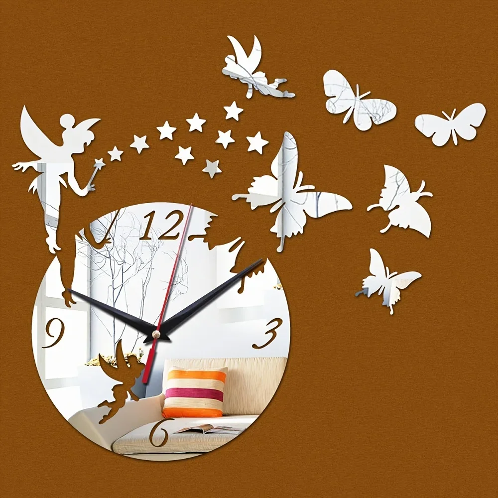 Creative Diy Wall Clock Acrylic Mirror Wall Sticker Clock Girl Simple Modern Wall Clock Living Room Decoration Mute