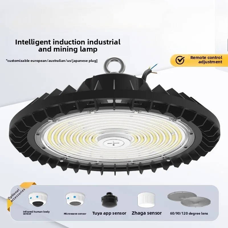 Durable Intelligent Dimming Microwave Induction Led High Bay Light Arena Workshop Warehouse Lighting Ufo Flying Saucer Light