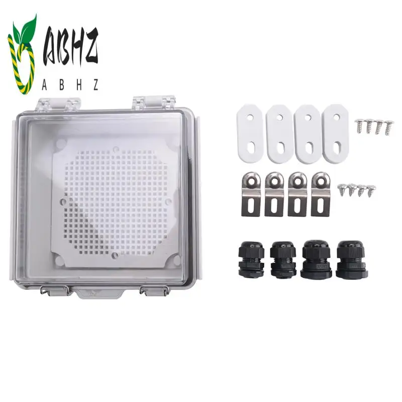 

ABHZ-Waterproof Outdoor Project ABS Plastic Junction Box Weatherproof Dustproof Enclosure With Hinged Cover, Mounting Plate