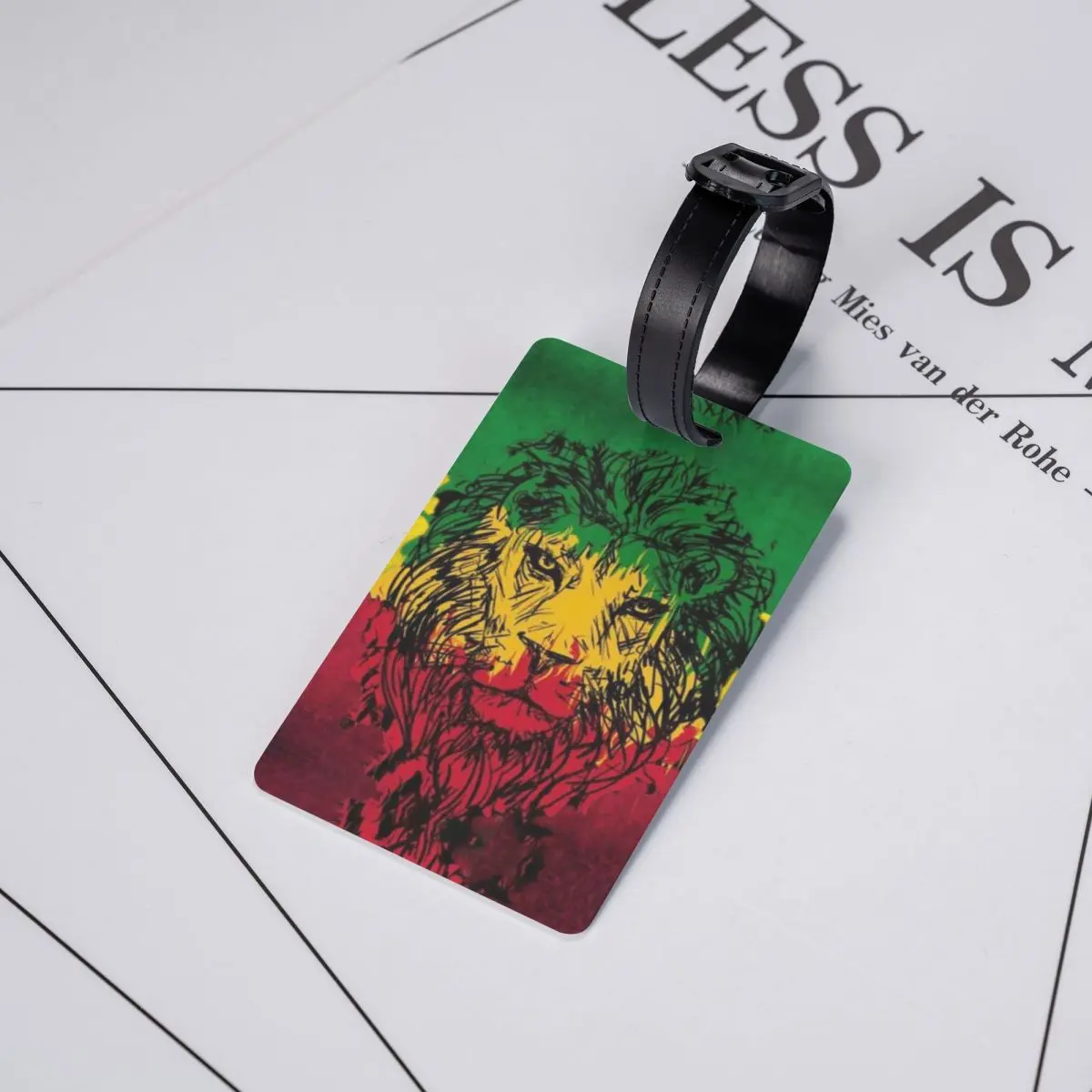 Custom Lion Of Judah Rasta Jamaican Reggae Luggage Tags for SuitcasesRastafarian Art Baggage Tags Privacy Cover Name ID Card