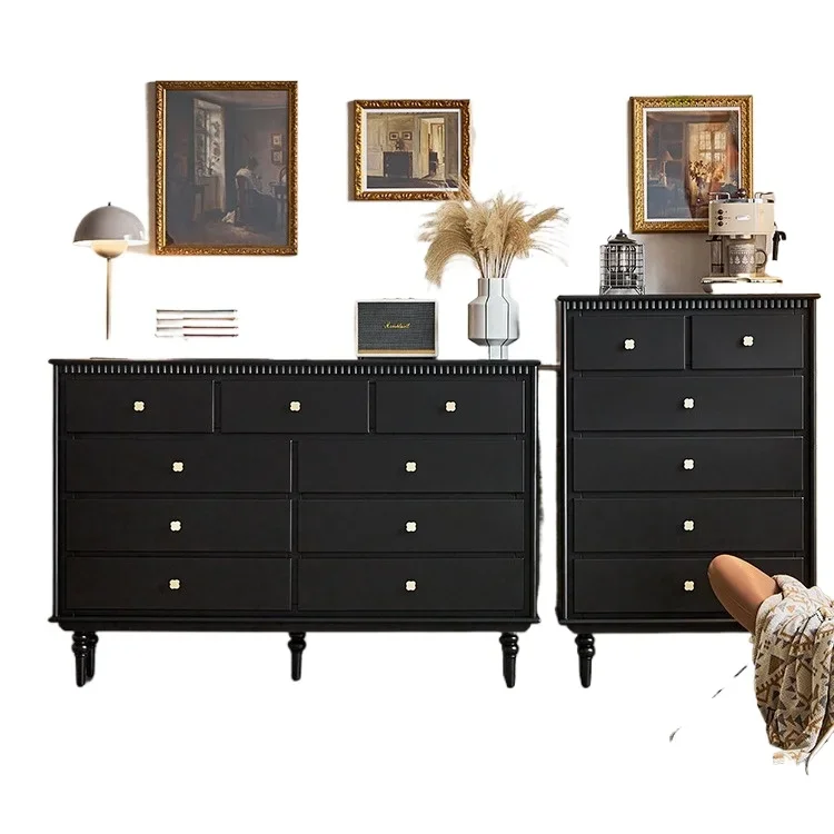 

American all-solid wood chest, bedroom locker small apartment retro, pure solid wood